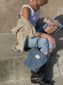 (Denim Blue)Sweetheart Rose Bucket Bag-TENERA Denim Collection - TENERA