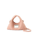 (Misty Pink)Mini Hobo Crossbody Bag-TENERA Handwoven Suede Collection