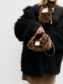 (Leopard Print)Eco Fur Mini Hobo-TENERA Faux Fur Collection