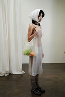 (Lemon Yellow)TENERA Leather-Mesh Shoulder Hobo