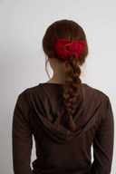 (Velvet Red)Velvet Heart Scrunchie-TENERA Accessories Collection