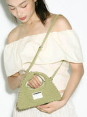 (Olive Green)Mini Hobo Crossbody Bag-TENERA Handwoven Suede Collection - TENERA
