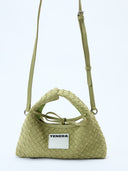 (Olive Green)Mini Hobo Crossbody Bag-TENERA Handwoven Suede Collection