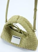 (Olive Green)Mini Hobo Crossbody Bag-TENERA Handwoven Suede Collection