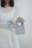 (Blue)TENERA Suede Triangle Double-sided Pouch