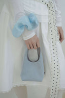 (Blue)TENERA Suede Triangle Double-sided Pouch