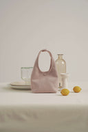 (Petal Pink)TENERA Suede Triangle Double-sided Pouch