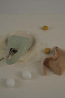 (Mint Green)TENERA Suede Triangle Double-sided Pouch