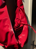 (Velvet Red)Ballet Ring Hobo Shoulder Bag-TENERA Velvet Collection