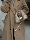 (Bambi Print)Eco Fur Mini Hobo-TENERA Faux Fur Collection