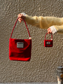 (Velvet Red)Velvet Mini Pearl Bag Charm-TENERA Accessories Collection