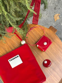 (Velvet Red)Velvet Pearl Hair Clips (Set of 2)-TENERA Accessories Collection