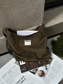 (Moss Green)Large Suede Fringe Beaded Bucket Bag-TENERA Boho Collection