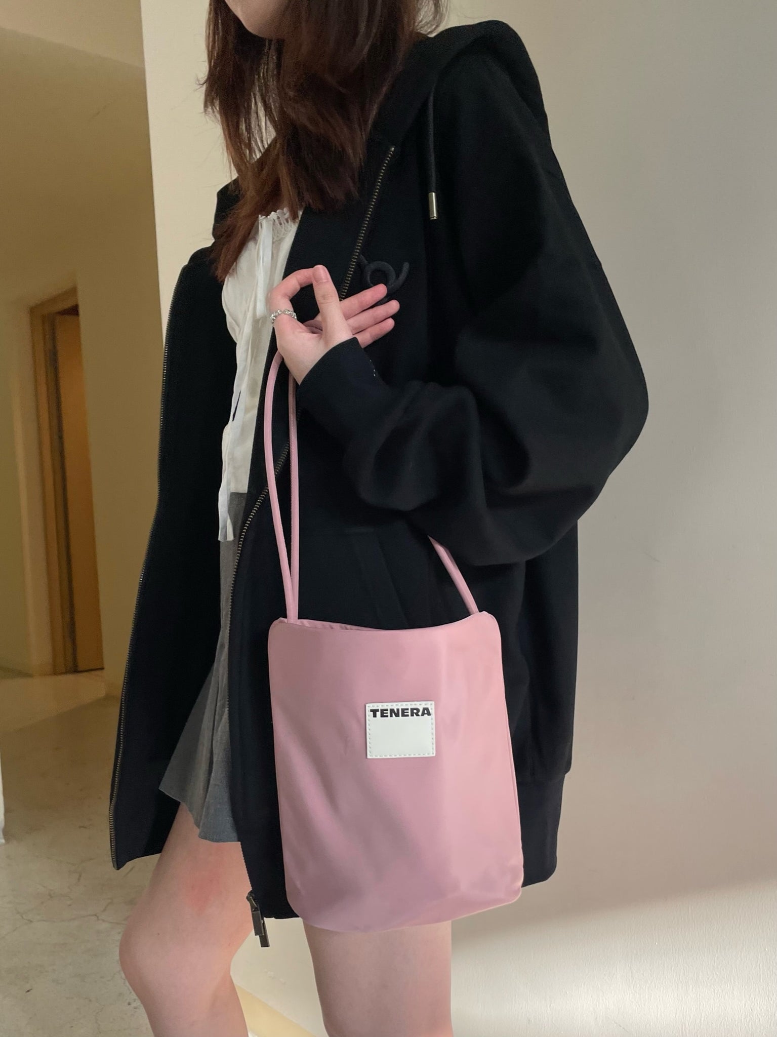 Nylon Bucket Bag - Small Size - Pale Pink