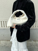 (Ivory Velvet)Small Tote HOBO Bag - TENERA Velvet Collection - TENERA
