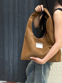 (Caramel)Large Hobo Shoulder Bag-TENERA Velvet Collection - TENERA
