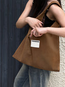 (Caramel)Large Hobo Shoulder Bag-TENERA Velvet Collection - TENERA