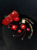 (Velvet Red)Velvet Pearl Hair Clips (Set of 2)-TENERA Accessories Collection