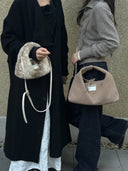 (엘리펀트 그레이) 스몰 호보백 - 테네라 핸드워브 스웨이드 컬렉션