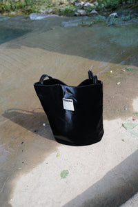 Vegan Leather Bucket bag -large-black