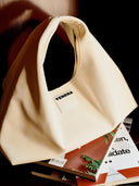 (Ivory Velvet)Small Tote HOBO Bag - TENERA Velvet Collection - TENERA
