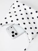 TENERA Still Life series Polka Dot satin mini shoulder bag