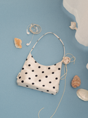 TENERA Still Life series Polka Dot satin mini shoulder bag