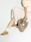 (Elephant Grey)Small Hobo Bag-TENERA Handwoven Suede Collection