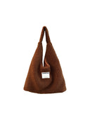 (Chocolate Brown)Hobo Shoulder Bag-TENERA Faux Fur Collection