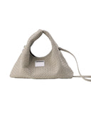 (Elephant Grey)Small Hobo Bag-TENERA Handwoven Suede Collection
