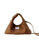 (Mocha Brown)Small Hobo Bag-TENERA Handwoven Suede Collection