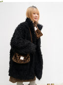 (Leopard Print)Eco Fur Mini Hobo-TENERA Faux Fur Collection