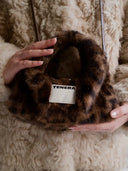 (Leopard Print)Eco Fur Mini Hobo-TENERA Faux Fur Collection