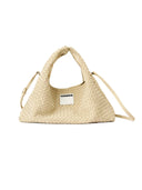 (Almond Beige)Small Hobo Bag-TENERA Handwoven Suede Collection