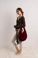 (Velvet Red)Ballet Ring Hobo Shoulder Bag-TENERA Velvet Collection