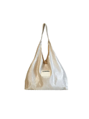 TENERA Lunar Silver linen Ballerina shoulder bag